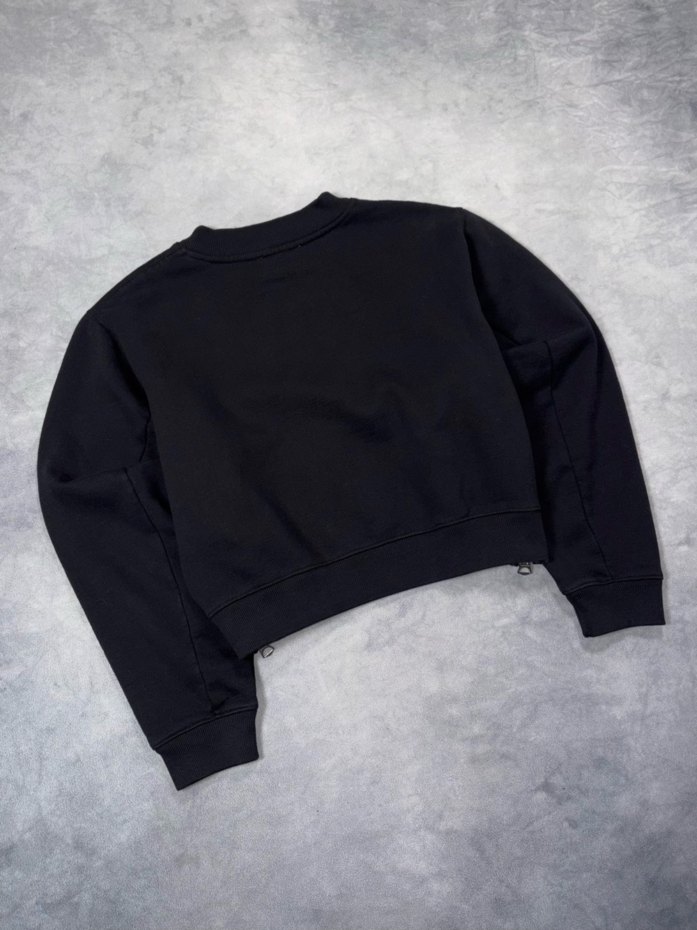 ACNE STUDIOS BIRD FL Black Cropped Avantgarde Y2K Zip Sweatshirt RRP600$ - Picture 7 of 15